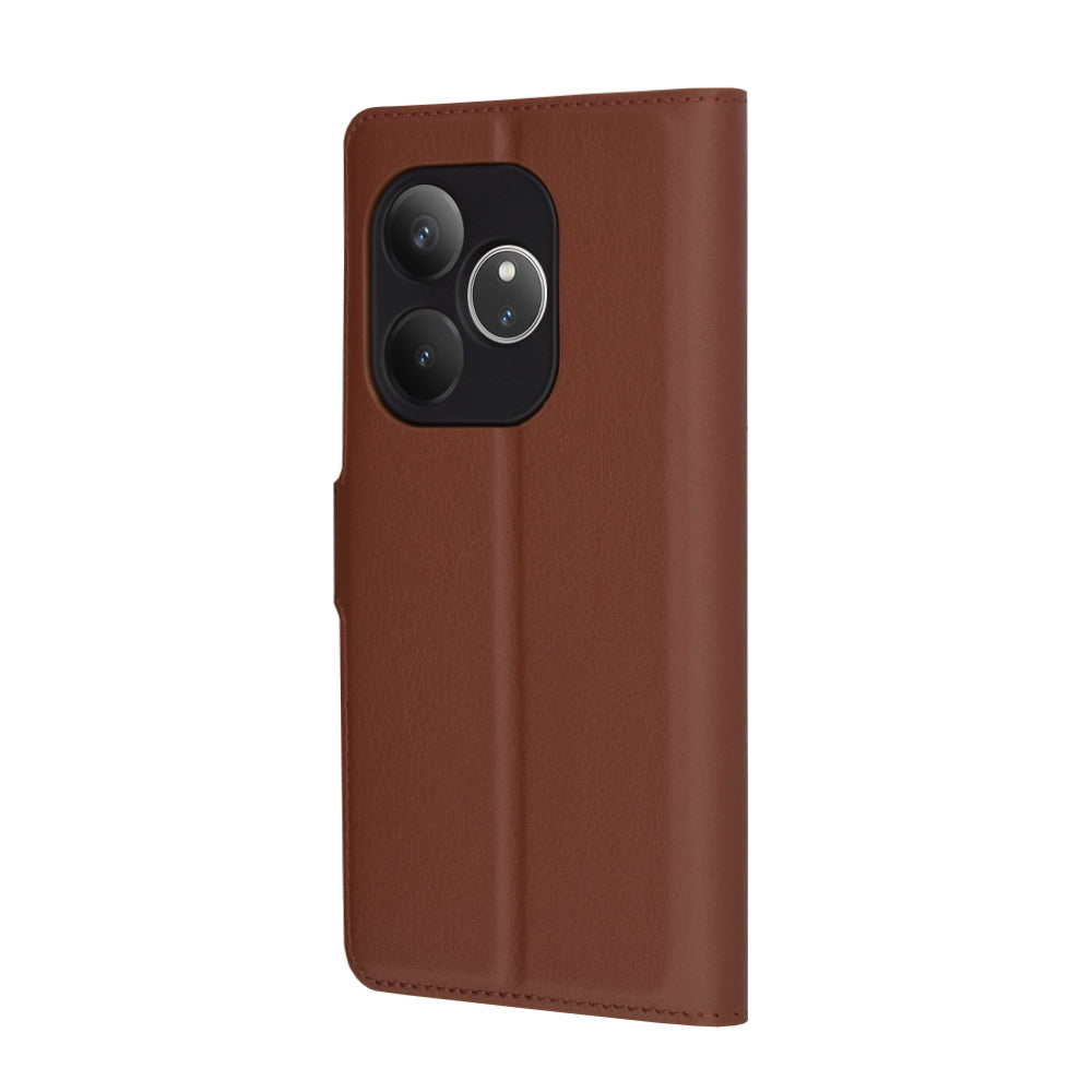Ovitek za Realme GT 6T / GT 6, Techsuit, usnjeni folio, rjav