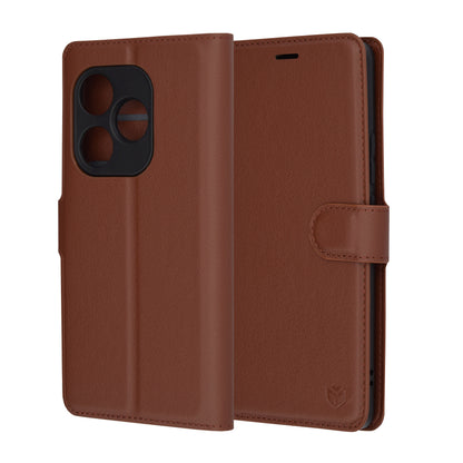 Ovitek za Realme GT 6T / GT 6, Techsuit, usnjeni folio, rjav