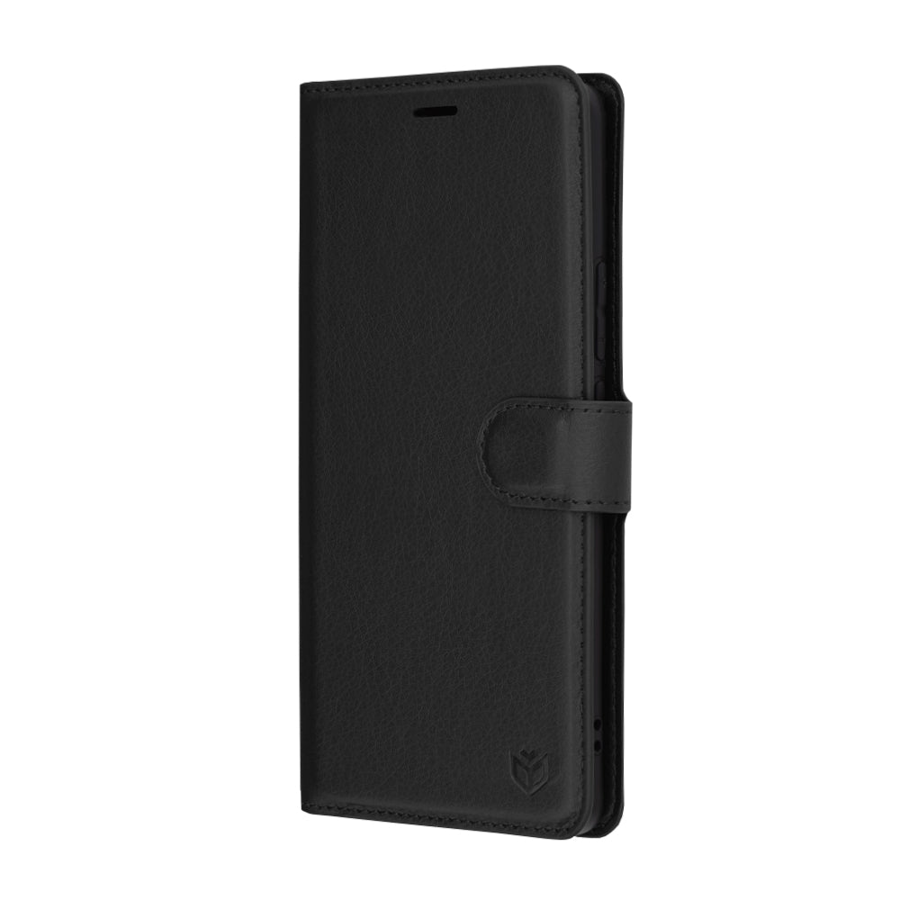 Ovitek za Realme GT 6T / GT 6, Techsuit, usnjeni folio, črn