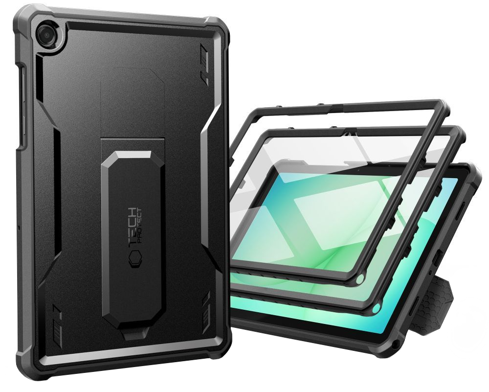 Ovitek za Samsung Galaxy Tab A11+ / Tab A9+, Tech-Protect, Kevlar Pro, Črn