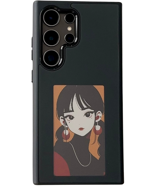 Ovitek za Samsung Galaxy S23 Ultra S918, OEM, Prilagojen E-Ink zaslon, Črn