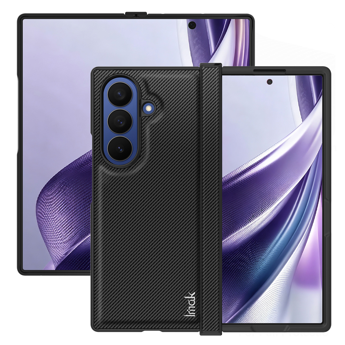 Ovitek za Samsung Galaxy Z Fold8 Ultra F976, Imak, Karbon, Črn
