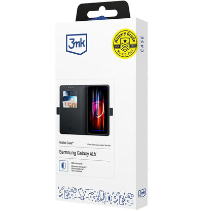 Ovitek za Samsung Galaxy A16 5G A166 / A16 4G A165, 3MK, Denarnica, Črn