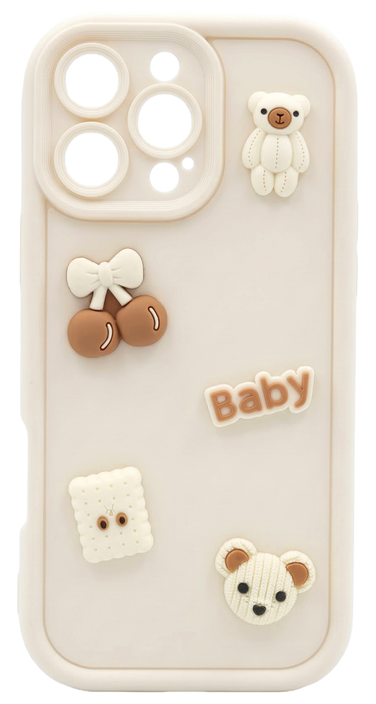 Ovitek za Samsung Galaxy A56 A566 / A36 A366, OEM, Ultra Trendy 3D Bear, bež