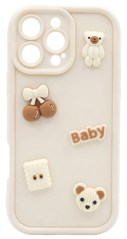 Ovitek za Samsung Galaxy A37 5G, OEM, Ultra Trendy 3D Bear, bež