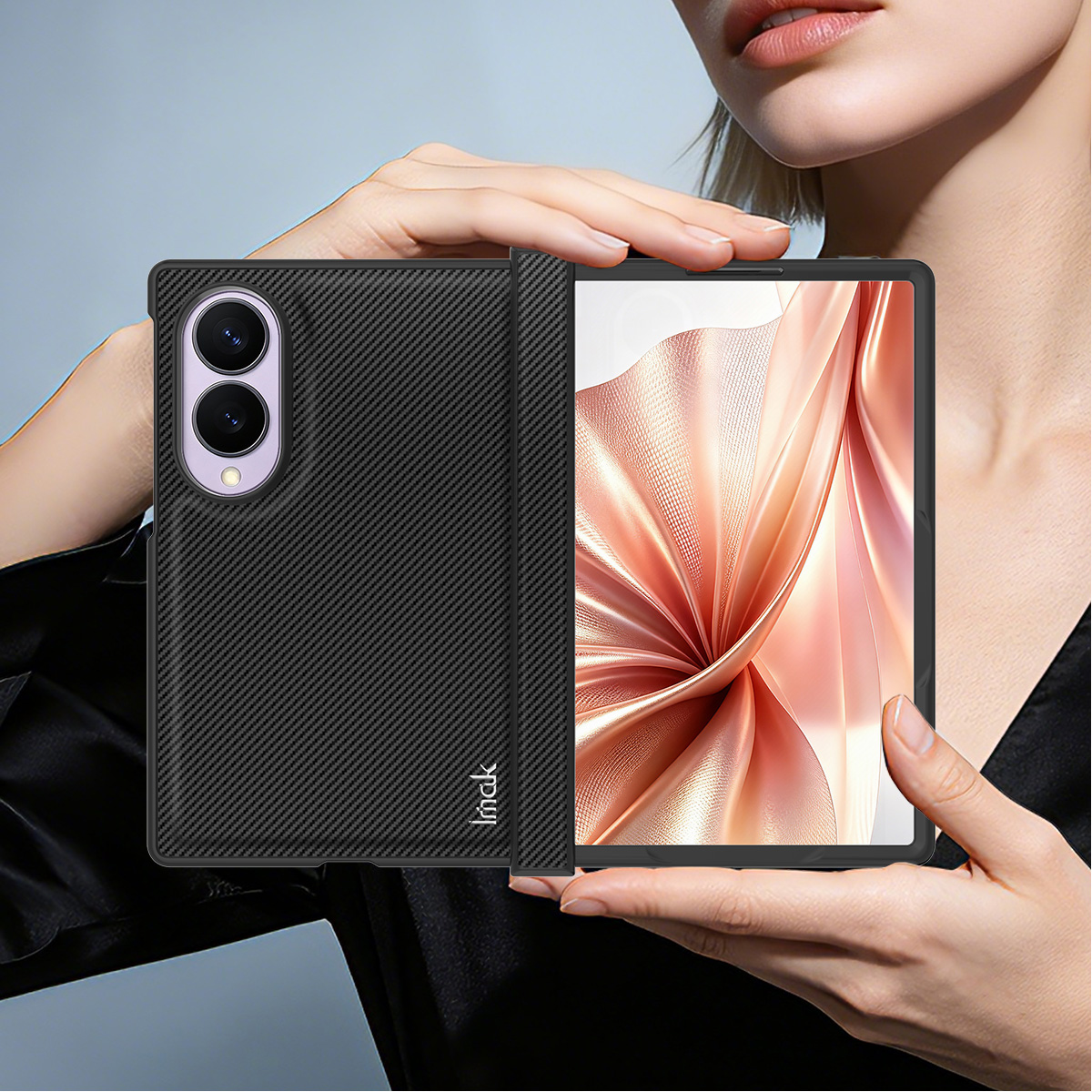 Ovitek za Samsung Galaxy Z Fold8 F971, Imak, Karbon, Črn
