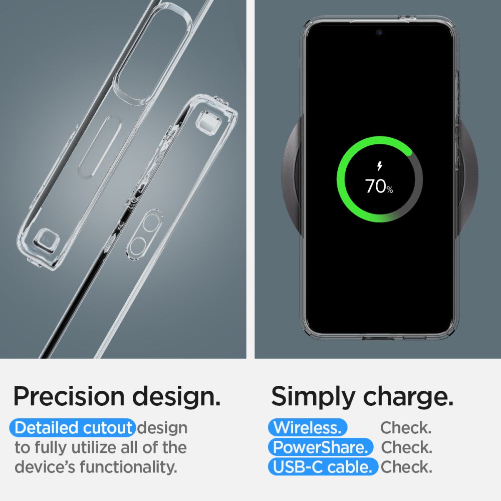 Ohišje za Samsung Galaxy S24 S921, Spigen, s tekočimi kristali, prozorno 