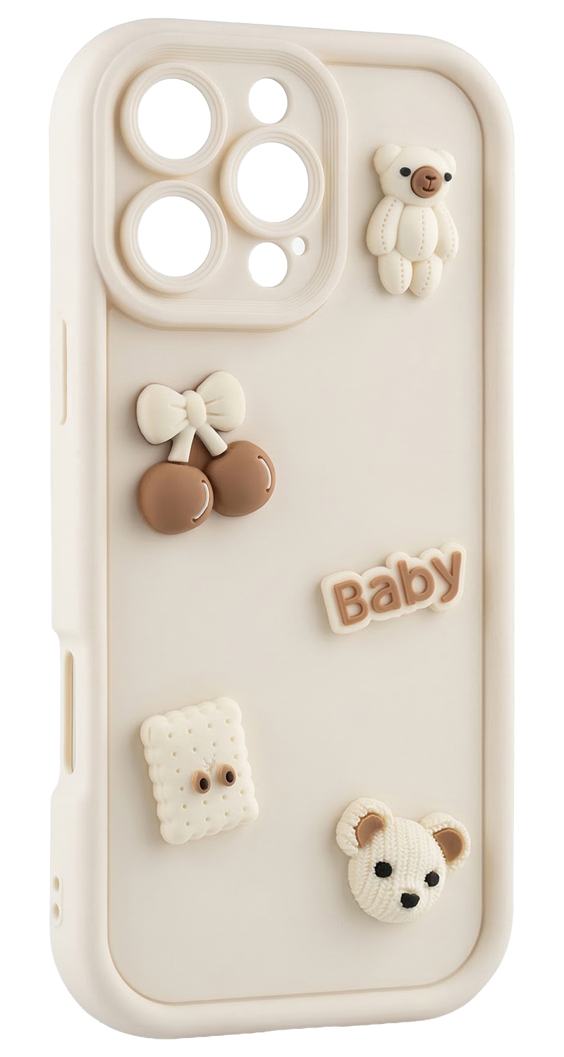 Ovitek za Samsung Galaxy S25 Ultra S938, OEM, Ultra Trendy 3D Bear, bež