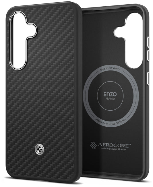 Ovitek za Samsung Galaxy S25 S931, Spigen Enzo Aramid Magnet, Črn GP-FPS931PGABW