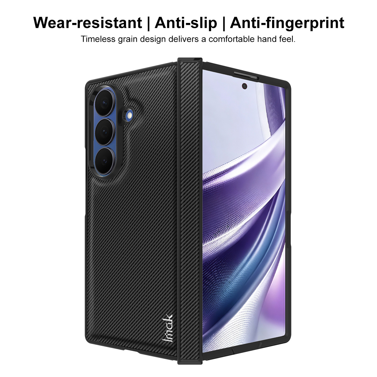 Ovitek za Samsung Galaxy Z Fold8 Ultra F976, Imak, Karbon, Črn