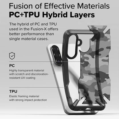 Ovitek za Samsung Galaxy A56 A566 / A36 A366, Ringke, Fusion X Camo, črn