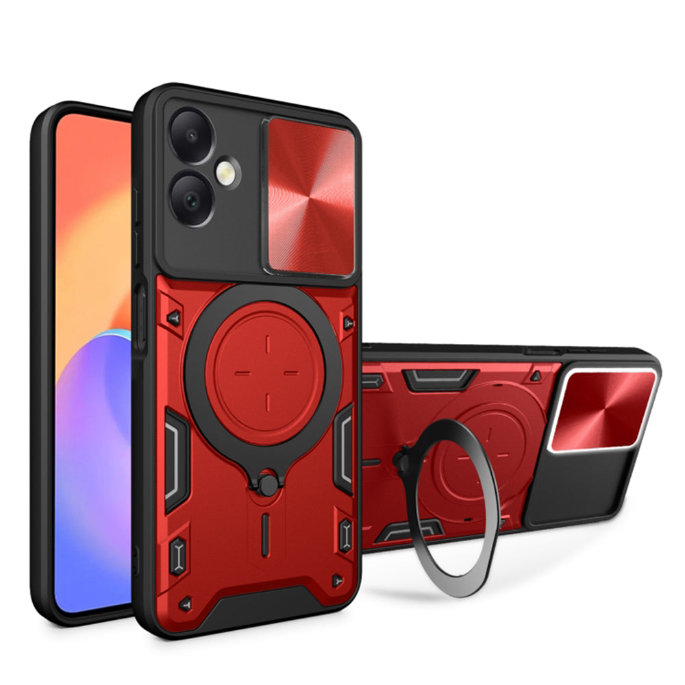 Case for Samsung Galaxy A06 A065, Techsuit, CamGuard Pro, Red