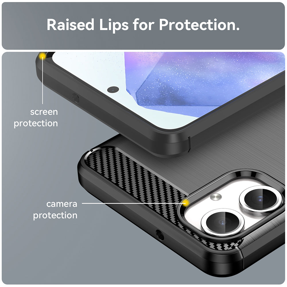 Ovitek za Samsung Galaxy A06 A065, Techsuit, Karbon, Črn