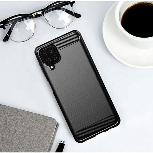 Ovitek za Samsung Galaxy A12 Nacho A127 / A12 A125, Techsuit, Karbon, Črn