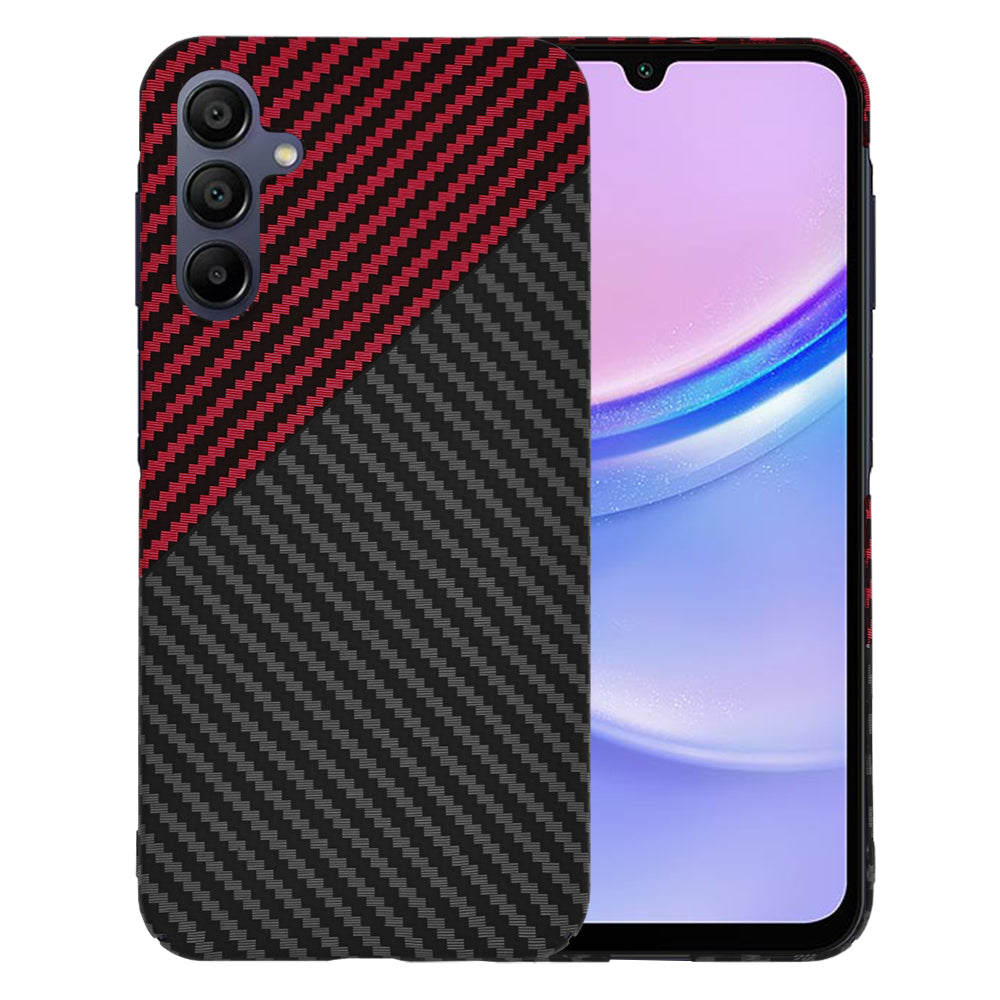 Ovitek za Samsung Galaxy A15 5G A156 / A15 A155, Techsuit, Carbonite FiberShell, Črno Rdeč