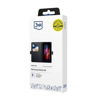 Ovitek za Samsung Galaxy A16 5G A166 / A16 4G A165, 3MK, Denarnica, Črn