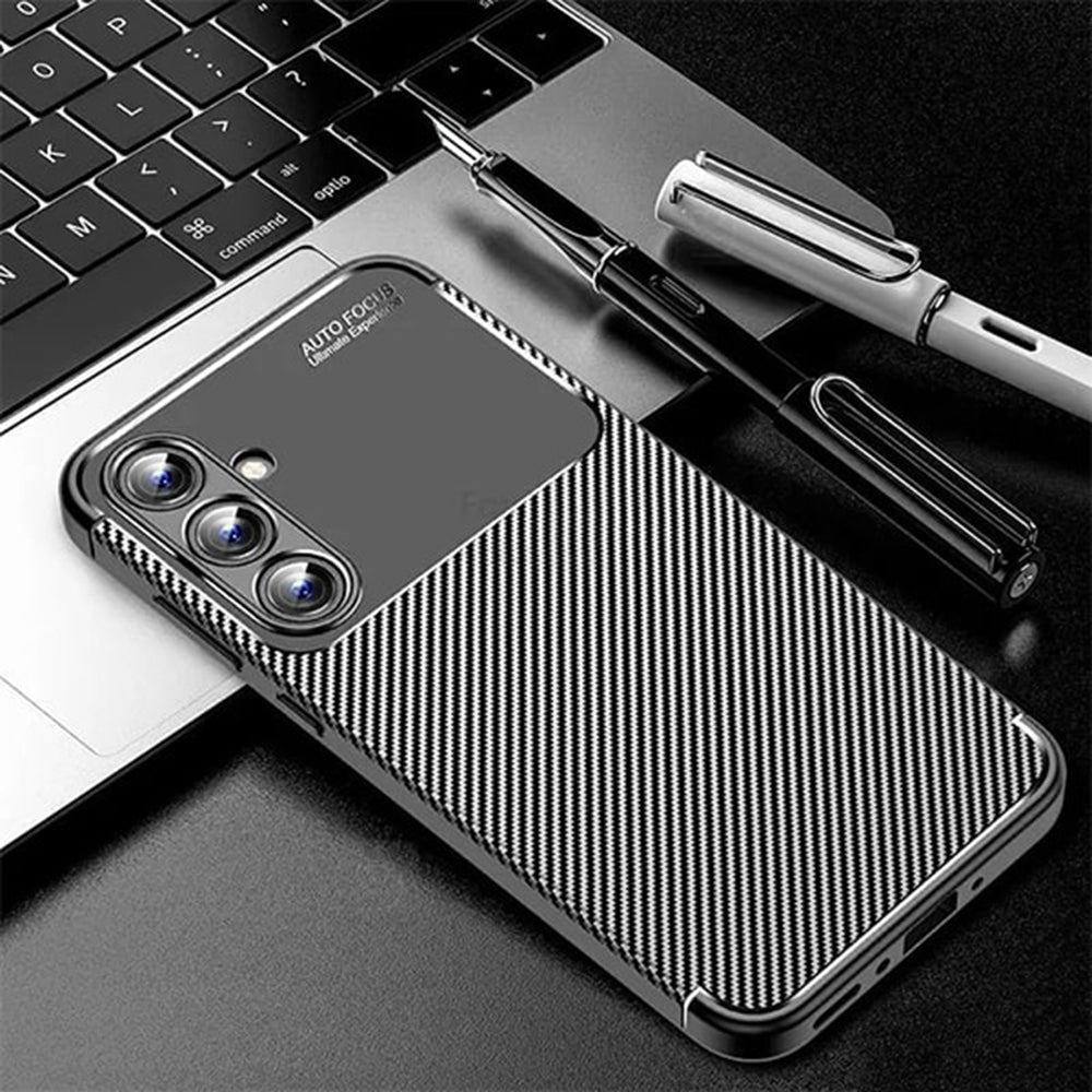 Ovitek za Samsung Galaxy A16 5G A166 / A16 4G A165, Techsuit, CarbonFiber, Črn