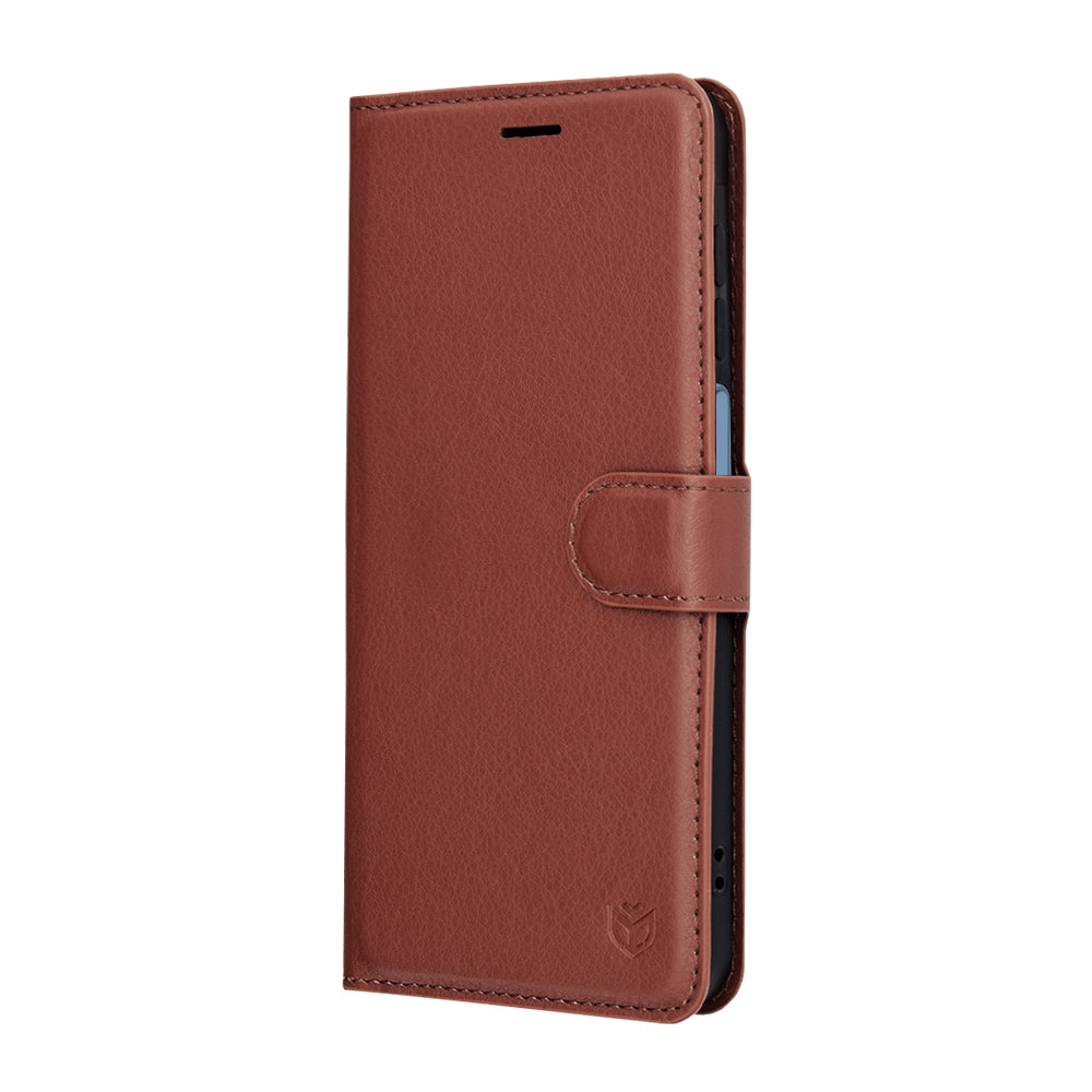 Ovitek za Samsung Galaxy A17 4G / A17 5G, Techsuit, usnjen folio, rjav