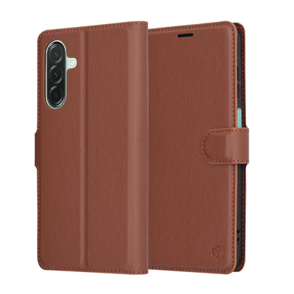 Ovitek za Samsung Galaxy A26 A266, Techsuit, usnjeni folio, rjav