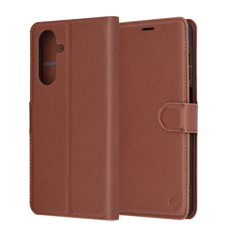 Ovitek za Samsung Galaxy A26 A266, Techsuit, usnjeni folio, rjav