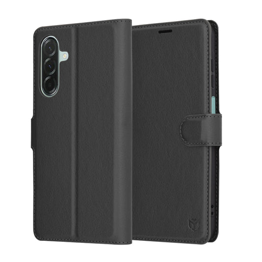 Ovitek za Samsung Galaxy A26 A266, Techsuit, usnjen folio, črn