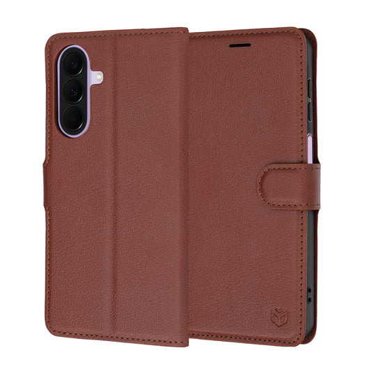 Ovitek za Samsung Galaxy A27 5G, Techsuit, usnjeni folio, rjav