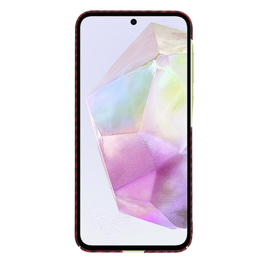 Ovitek za Samsung Galaxy A35 5G A356, Techsuit, Carbonite FiberShell, rdeč