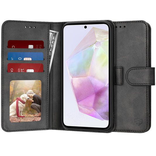 Ovitek za Samsung Galaxy A35 5G A356, Techsuit, Diary Book, Črn