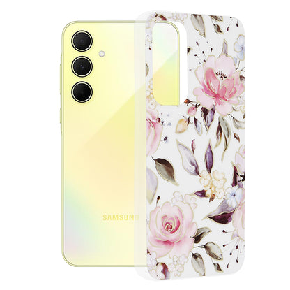 Ovitek za Samsung Galaxy A35 5G A356, Techsuit, Marble, Bela