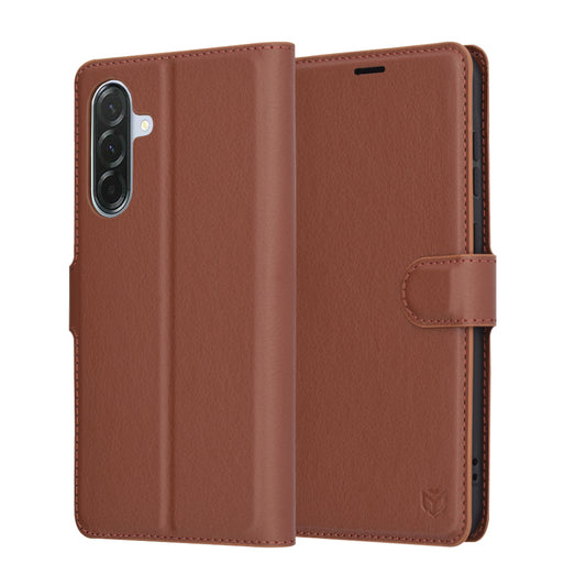 Ovitek za Samsung Galaxy A36 A366, Techsuit, usnjeni folio, rjav