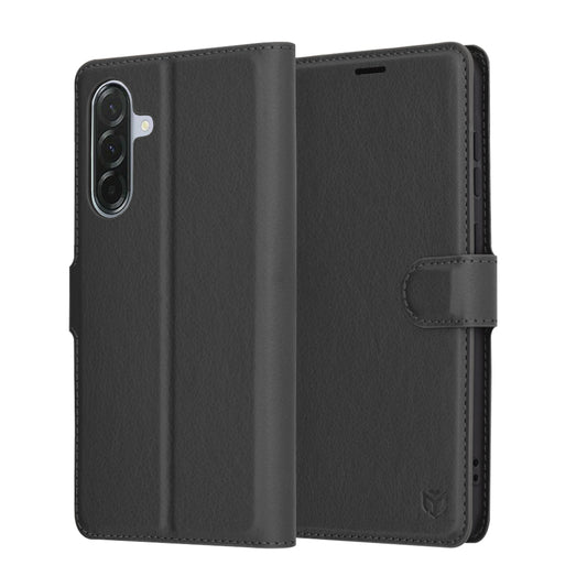 Ovitek za Samsung Galaxy A36 A366, Techsuit, usnjen folio, črn