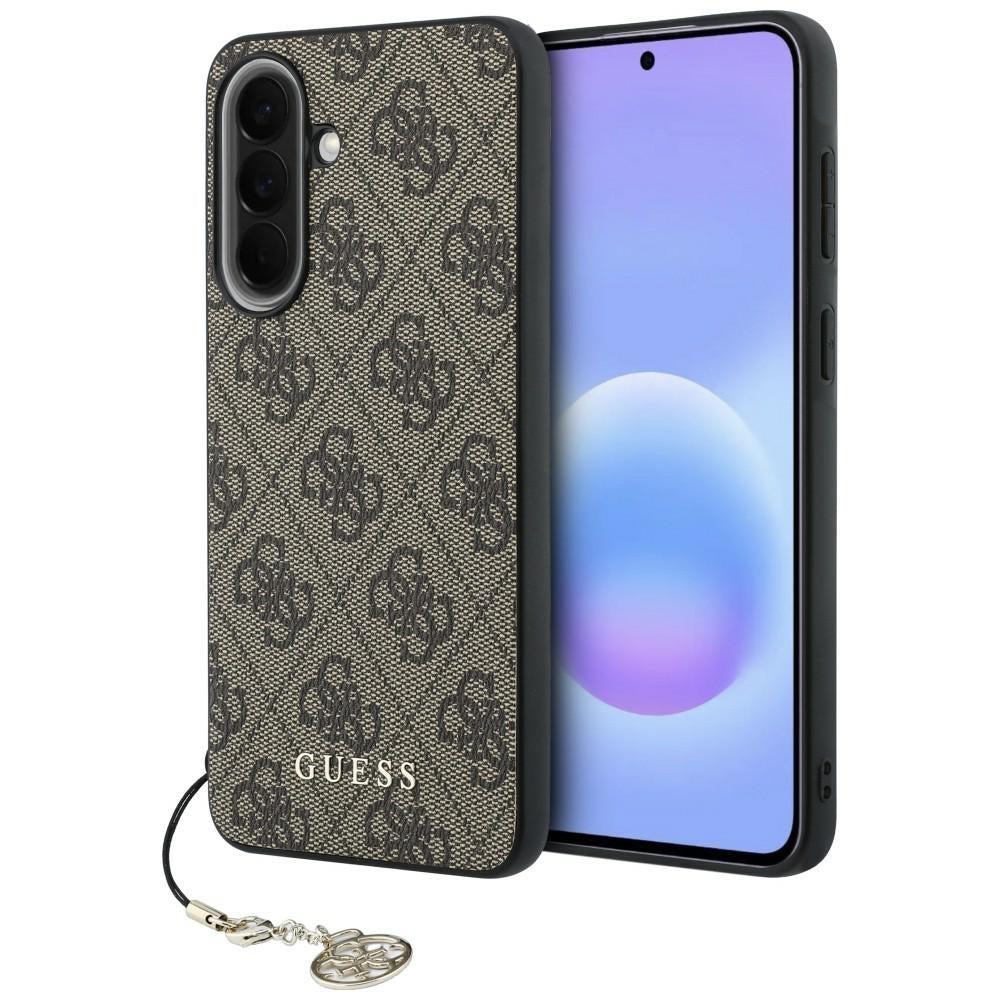 Ovitek za Samsung Galaxy A37 5G, Guess, 4G Classic Logo Charm, rjav