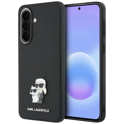Ovitek za Samsung Galaxy A37 5G, Karl Lagerfeld, Saffiano Karl & Choupette Metal, Črn
