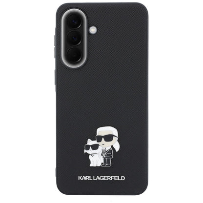 Ovitek za Samsung Galaxy A37 5G, Karl Lagerfeld, Saffiano Karl & Choupette Metal, Črn