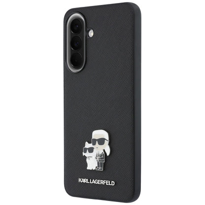 Ovitek za Samsung Galaxy A37 5G, Karl Lagerfeld, Saffiano Karl & Choupette Metal, Črn
