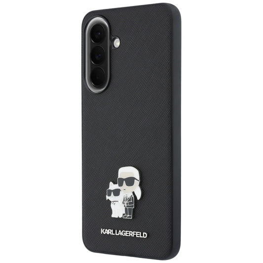 Case for Samsung Galaxy A37 5G, Karl Lagerfeld, Saffiano Karl & Choupette Metal, Black