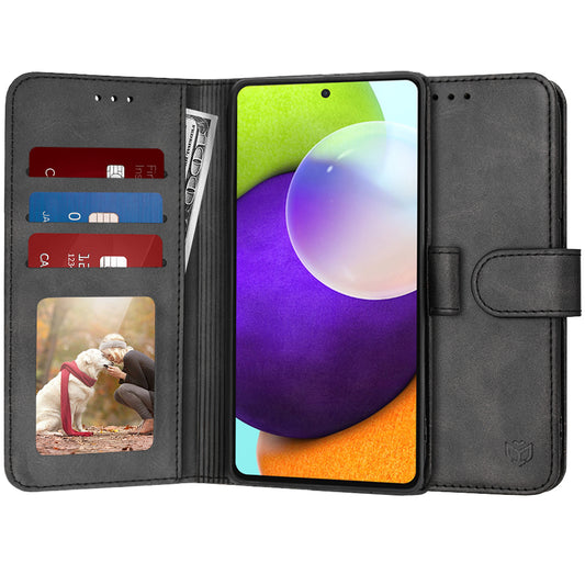 Ovitek za Samsung Galaxy A52s 5G A528 / A52 5G A526 / A52 A525, Techsuit, Diary Book, Črn