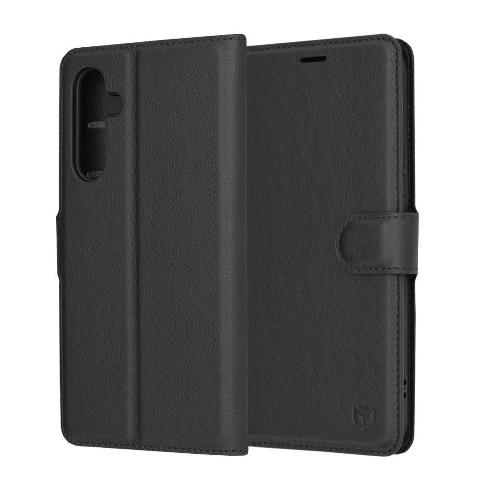 Ovitek za Samsung Galaxy A54 A546, Techsuit, usnjeni folio, črn