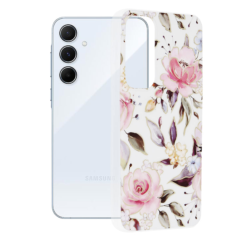 Ovitek za Samsung Galaxy A55 5G A556, Techsuit, Marmor, Bela