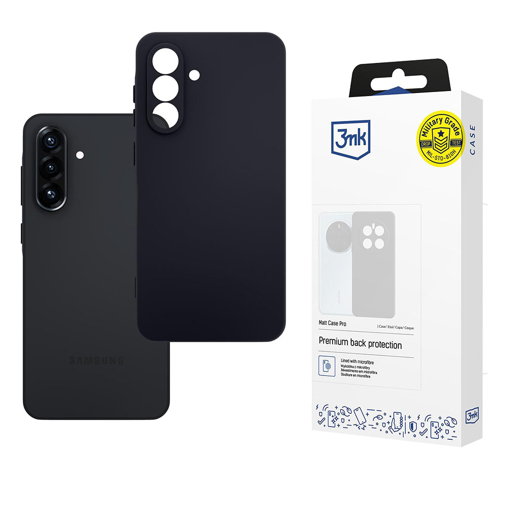 Ovitek za Samsung Galaxy A56 A566, 3MK, mat črn