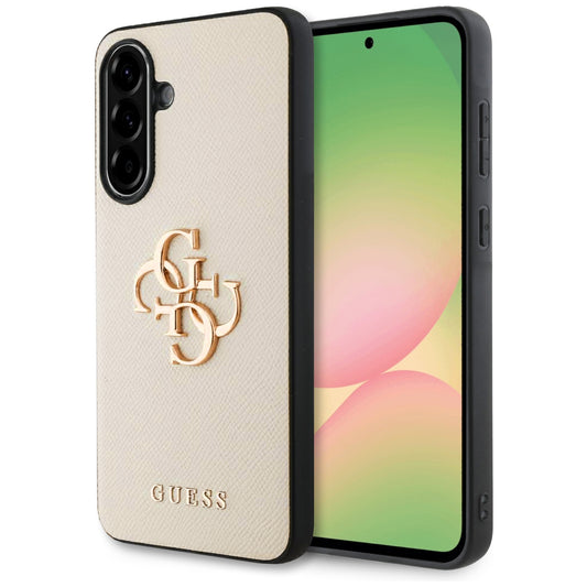 Ovitek za Samsung Galaxy A56 A566, Guess, 4G Grained Big and Classic Logo, Bež
