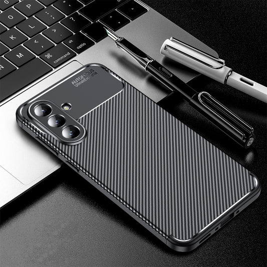 Ovitek za Samsung Galaxy A56 A566, Techsuit, CarbonFiber, Črn