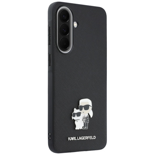 Ovitek za Samsung Galaxy A57 5G, Karl Lagerfeld, Saffiano Karl & Choupette Metal, Črn
