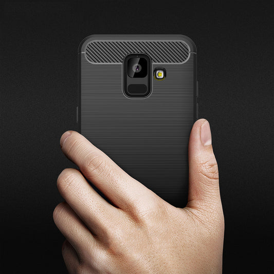 Ovitek za Samsung Galaxy A6 (2018) A600, Techsuit, Karbon, Črn