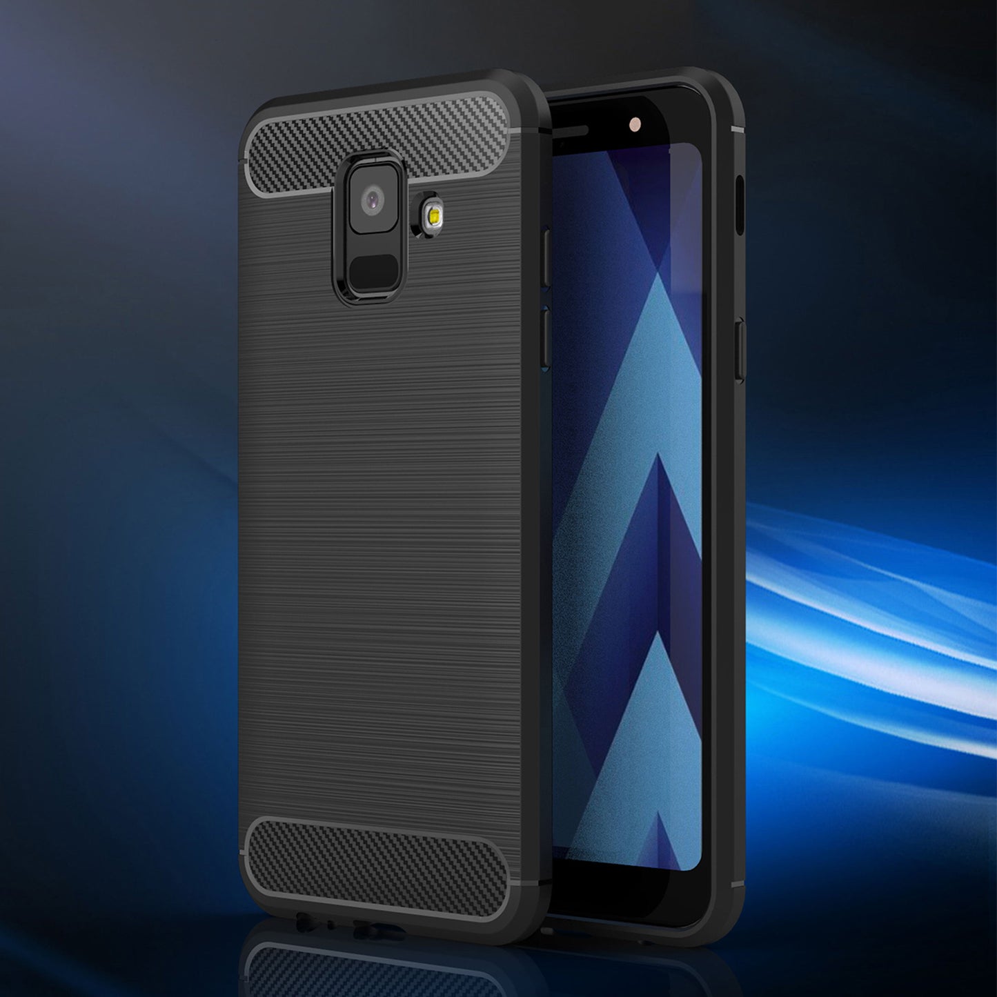 Ovitek za Samsung Galaxy A6 (2018) A600, Techsuit, Karbon, Črn