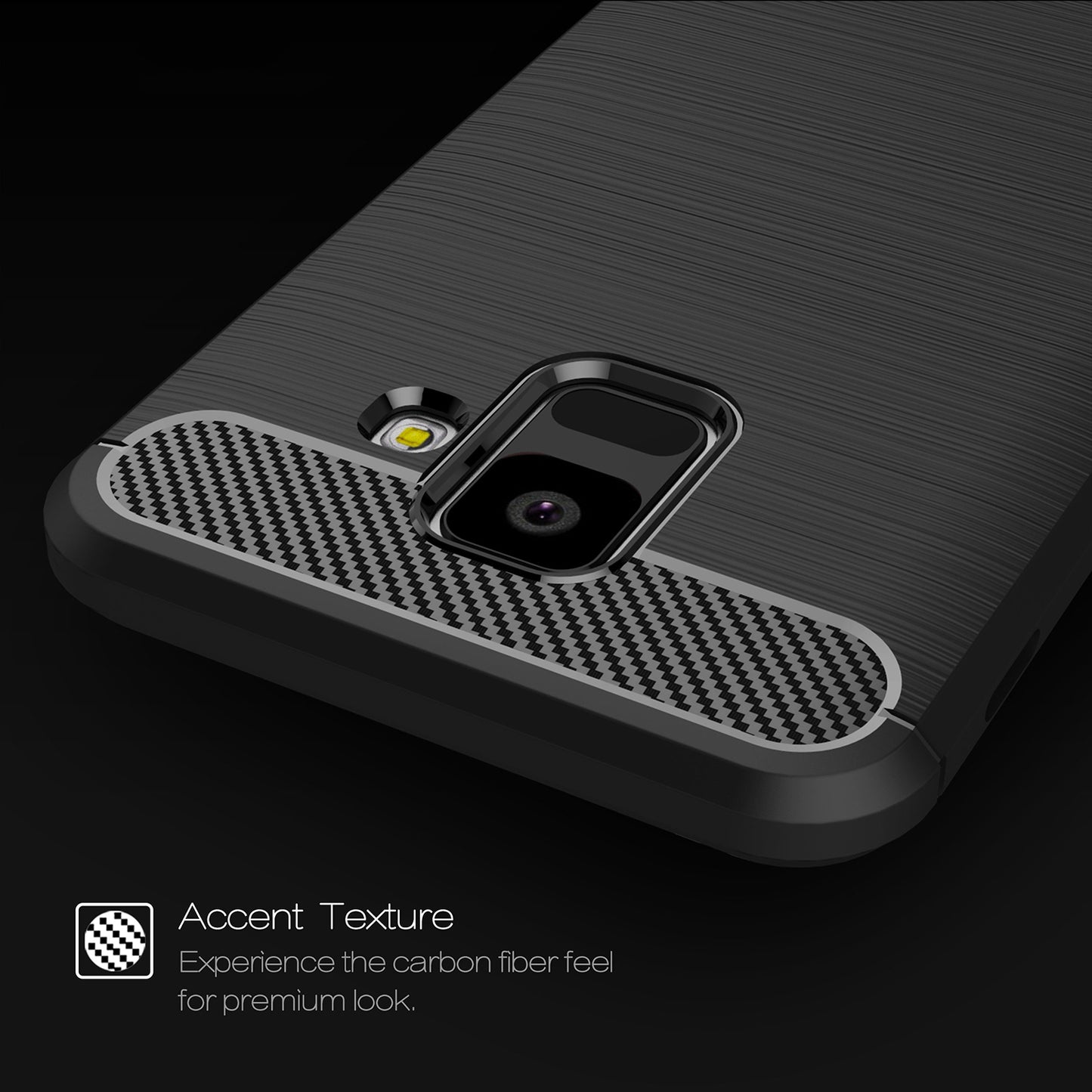Ovitek za Samsung Galaxy A6 (2018) A600, Techsuit, Karbon, Črn