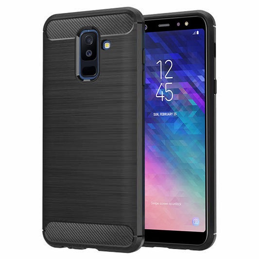 Ovitek za Samsung Galaxy A6 Plus (2018) A605, Techsuit, Karbon, Črn
