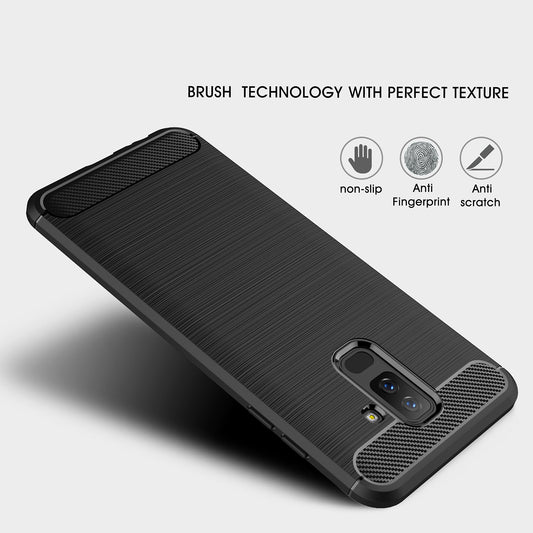 Ovitek za Samsung Galaxy A6 Plus (2018) A605, Techsuit, Karbon, Črn