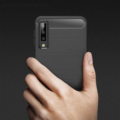 Ovitek za Samsung Galaxy A7 (2018) A750, Techsuit, ogljik, črn