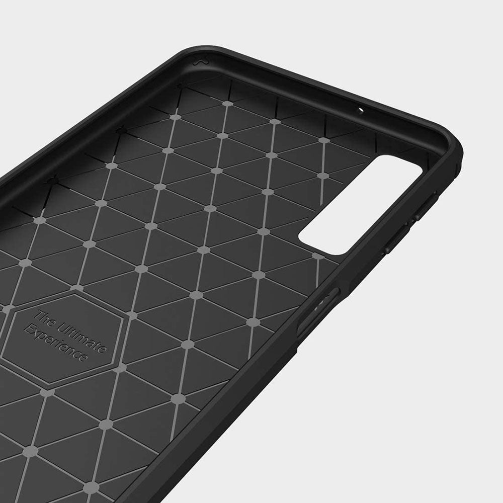 Ovitek za Samsung Galaxy A7 (2018) A750, Techsuit, ogljik, črn